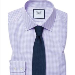 Charles Tyrwhitt Slim fit gingham lilac shirt